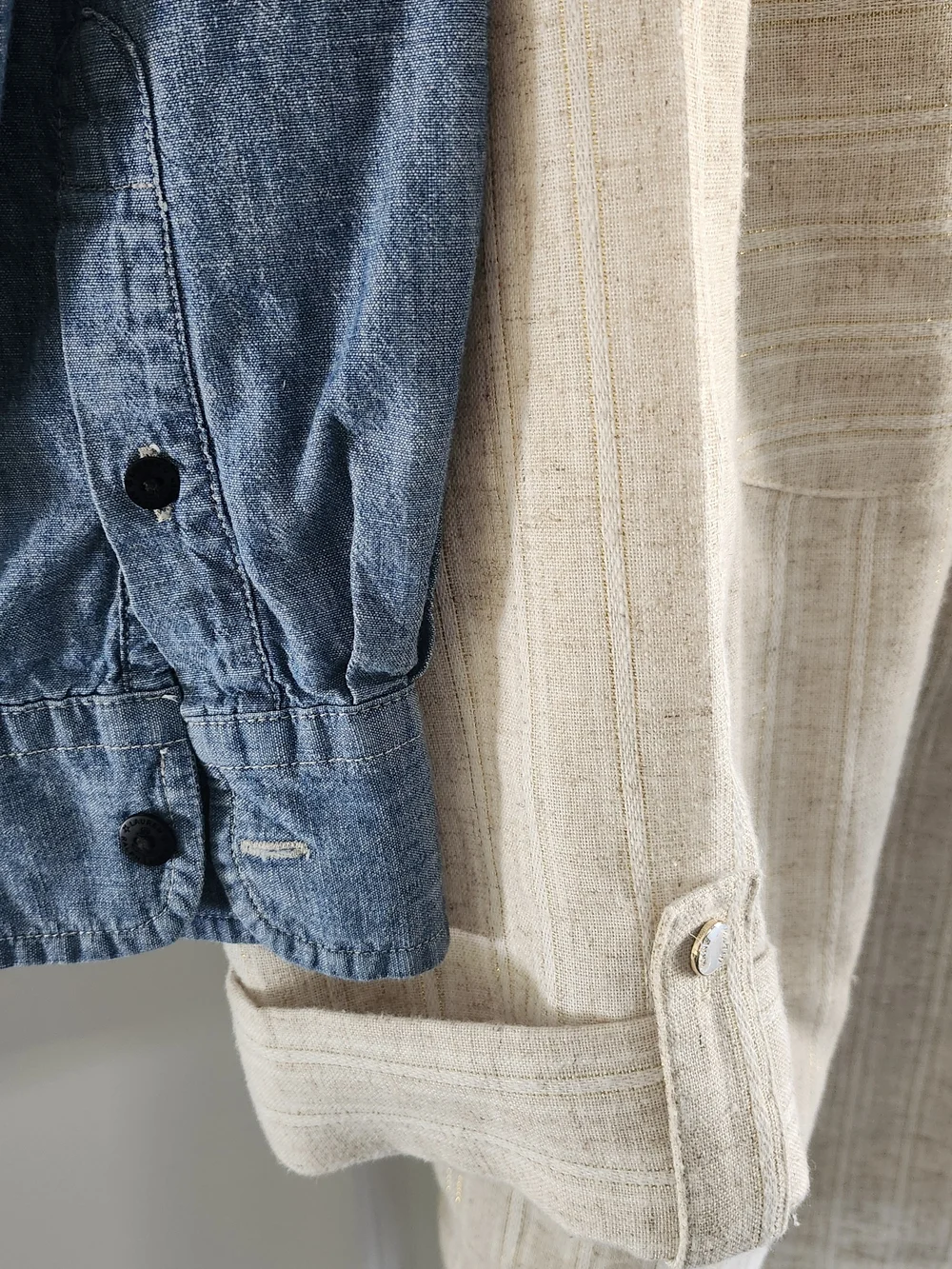 Lot of 2 Shirts Lauren Ralph Lauren & Anne Klein Chambray and Linen Blend - Picture 10 of 12
